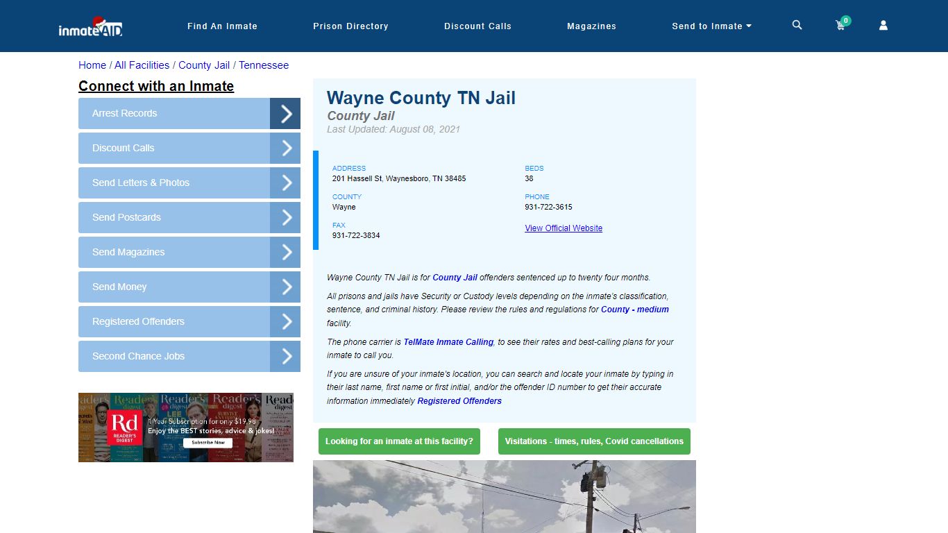 Wayne County TN Jail - Inmate Locator - Waynesboro, TN